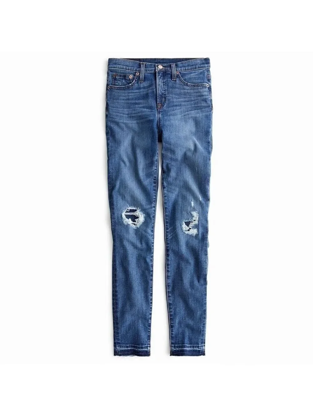 J. Crew High Rise Toothpick Distressed Jeans